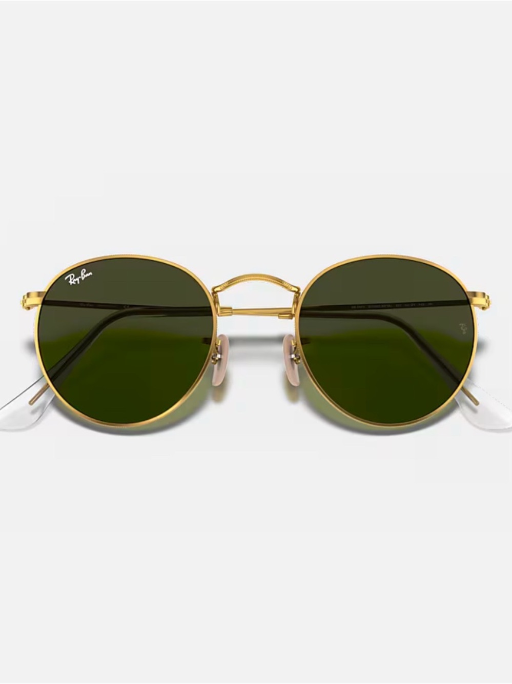 Ray-Ban Round Metal Green with Gold Sunglasses